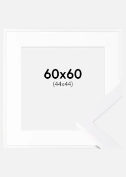 Ramme Selection Hvid 60x60 cm - Passepartout Hvid 45x45 cm