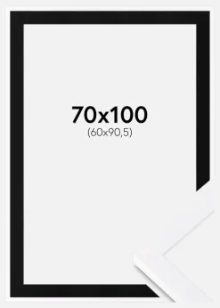 Ramme Selection Hvid 70x100 cm - Passepartout Sort 61x91,5 cm