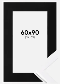 Ramme Selection Hvid 60x90 cm - Passepartout Sort 40x70 cm