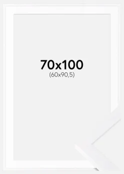 Ramme Selection Hvid 70x100 cm - Passepartout Hvid 61x91,5 cm