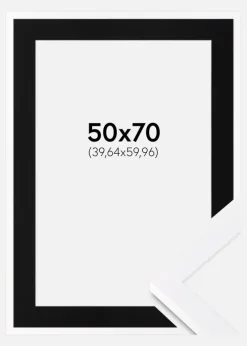 Ramme Selection Hvid 50x70 cm - Passepartout Sort 16x24 inches