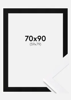 Ramme Selection Hvid 70x90 cm - Passepartout Sort 60x80 cm