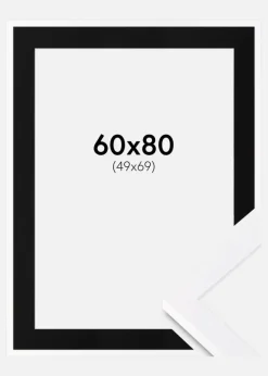 Ramme Selection Hvid 60x80 cm - Passepartout Sort 50x70 cm