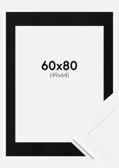 Ramme Selection Hvid 60x80 cm - Passepartout Sort 50x65 cm
