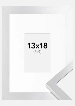 Ramme Selection Sølv 13x18 cm - Passepartout Hvid 7x10 cm