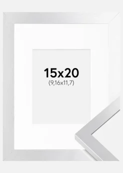 Ramme Selection Sølv 15x20 cm - Passepartout Hvid 4x5 inches