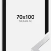 Ramme Selection Sølv 70x100 cm - Passepartout Sort 59,4x84 cm (A1)