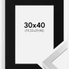 Ramme Selection Sølv 30x40 cm - Passepartout Sort 8x12 inches