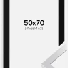 Ramme Selection Sølv 50x70 cm - Passepartout Sort 42x59,4 cm (A2)