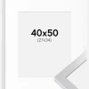 Ramme Selection Sølv 40x50 cm - Passepartout Hvid 28x35 cm