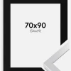Ramme Selection Sølv 70x90 cm - Passepartout Sort 55x70 cm