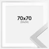 Ramme Selection Sølv 70x70 cm - Passepartout Hvid 60x60 cm