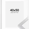 Ramme Selection Sølv 40x50 cm - Passepartout Hvid 29,7x42 cm (A3)