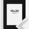 Ramme Selection Sølv 15x20 cm - Passepartout Sort 11x15 cm