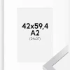 Ramme Selection Sølv 42x59,4 cm (A2) - Passepartout Hvid 25x38 cm