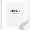 Ramme Selection Sølv 30x40 cm - Passepartout Hvid 21x30 cm