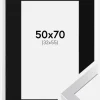 Ramme Selection Sølv 50x70 cm - Passepartout Sort 33x56 cm
