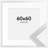 Ramme Selection Sølv 60x60 cm - Passepartout Hvid 45x45 cm