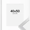 Ramme Selection Sølv 40x50 cm - Passepartout Hvid 27x35 cm