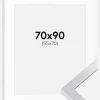 Ramme Selection Sølv 70x90 cm - Passepartout Hvid 56x71 cm