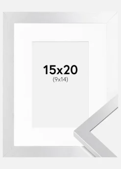 Ramme Selection Sølv 15x20 cm - Passepartout Hvid 10x15 cm