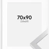 Ramme Selection Sølv 70x90 cm - Passepartout Hvid 55x70 cm