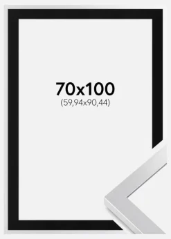 Ramme Selection Sølv 70x100 cm - Passepartout Sort 24x36 inches