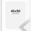 Ramme Selection Sølv 40x50 cm - Passepartout Hvid 12x16 inches