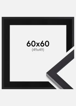 Ramme Selection Sort 60x60 cm - Passepartout Sort 50x50 cm