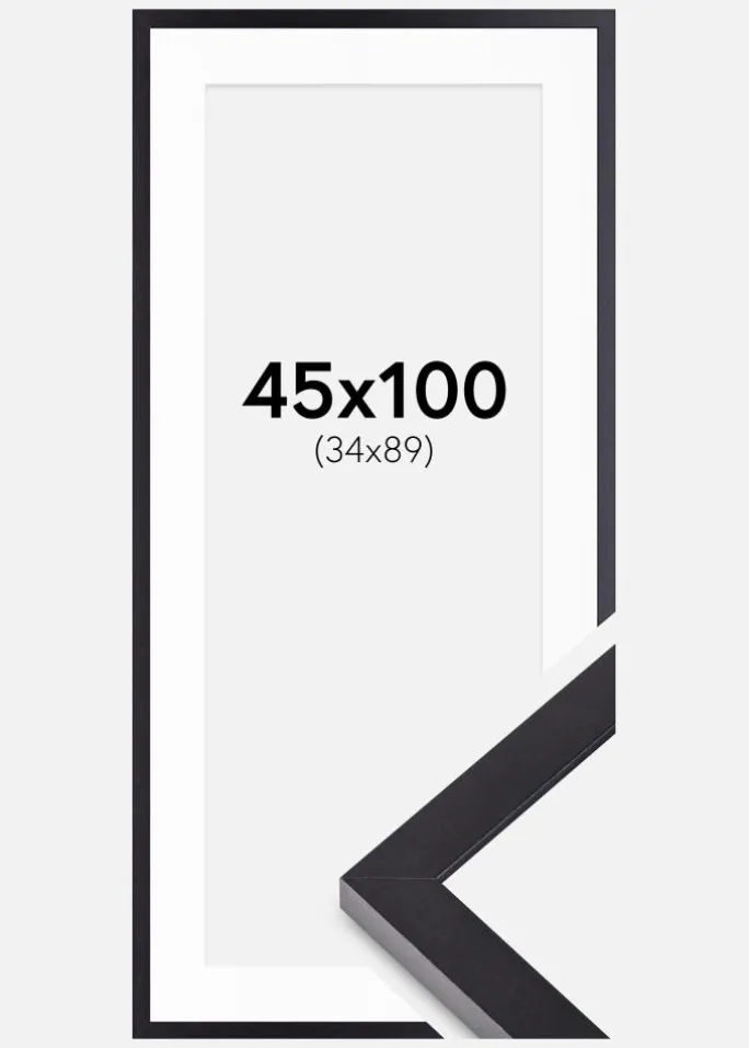 Ramme Selection Sort 45x100 cm - Passepartout Hvid 35x90 cm