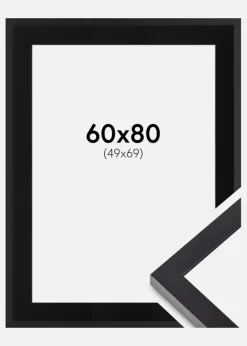 Ramme Selection Sort 60x80 cm - Passepartout Sort 50x70 cm