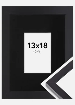 Ramme Selection Sort 13x18 cm - Passepartout Sort 7x10 cm