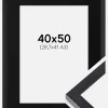 Ramme Selection Sort 40x50 cm - Passepartout Sort 29,7x42 cm (A3)