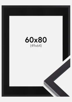 Ramme Selection Sort 60x80 cm - Passepartout Sort 50x65 cm