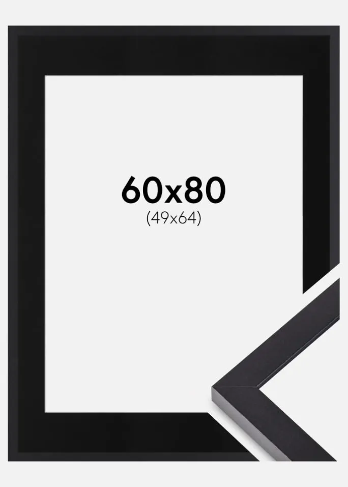 Ramme Selection Sort 60x80 cm - Passepartout Sort 50x65 cm