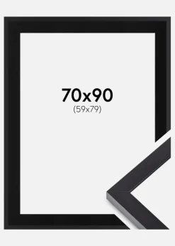 Ramme Selection Sort 70x90 cm - Passepartout Sort 60x80 cm