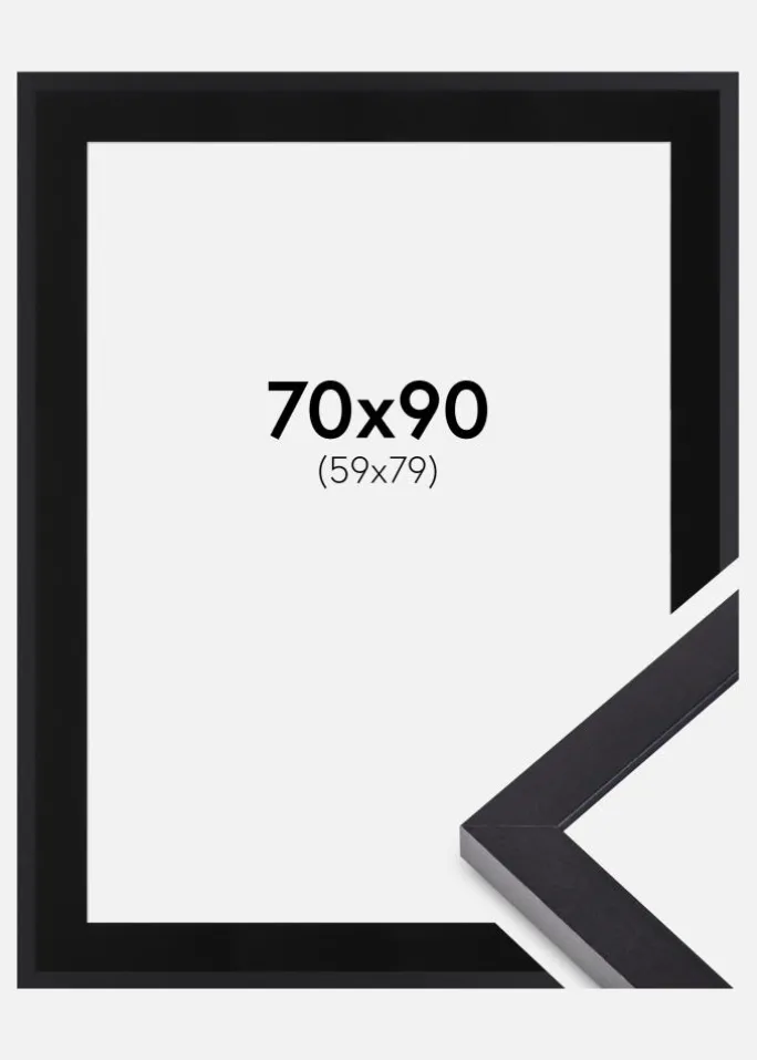 Ramme Selection Sort 70x90 cm - Passepartout Sort 60x80 cm