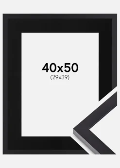 Ramme Selection Sort 40x50 cm - Passepartout Sort 30x40 cm