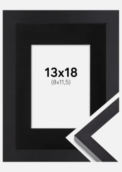 Ramme Selection Sort 13x18 cm - Passepartout Sort 9x12 cm