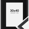 Ramme Selection Sort 30x40 cm - Passepartout Sort 21x29,7 cm (A4)