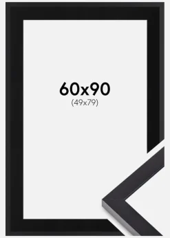 Ramme Selection Sort 60x90 cm - Passepartout Sort 50x80 cm