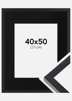 Ramme Selection Sort 40x50 cm - Passepartout Sort 28x35 cm