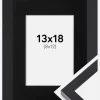 Ramme Selection Sort 13x18 cm - Passepartout Sort 9x13 cm