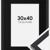 Ramme Selection Sort 30x40 cm - Passepartout Sort 8x12 inches
