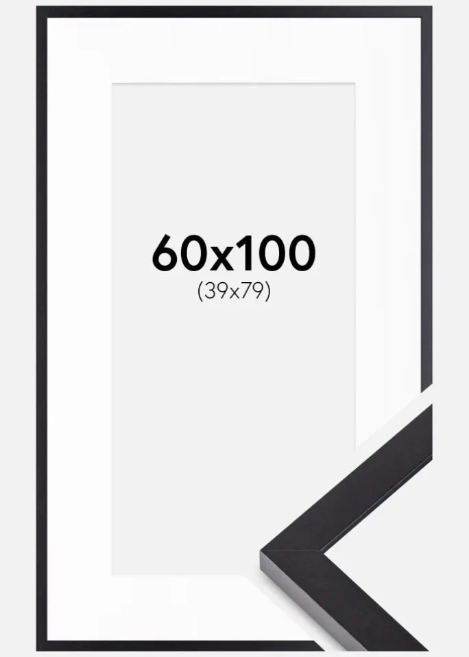 Ramme Selection Sort 60x100 cm - Passepartout Hvid 40x80 cm
