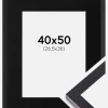Ramme Selection Sort 40x50 cm - Passepartout Sort 27,5x37 cm