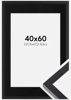 Ramme Selection Sort 40x60 cm - Passepartout Sort 32,9x48,3 cm (A3+)