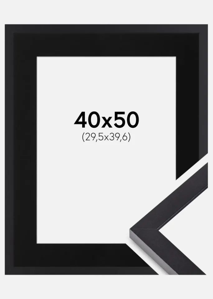 Ramme Selection Sort 40x50 cm - Passepartout Sort 12x16 inches