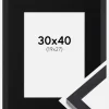Ramme Selection Sort 30x40 cm - Passepartout Sort 20x28 cm