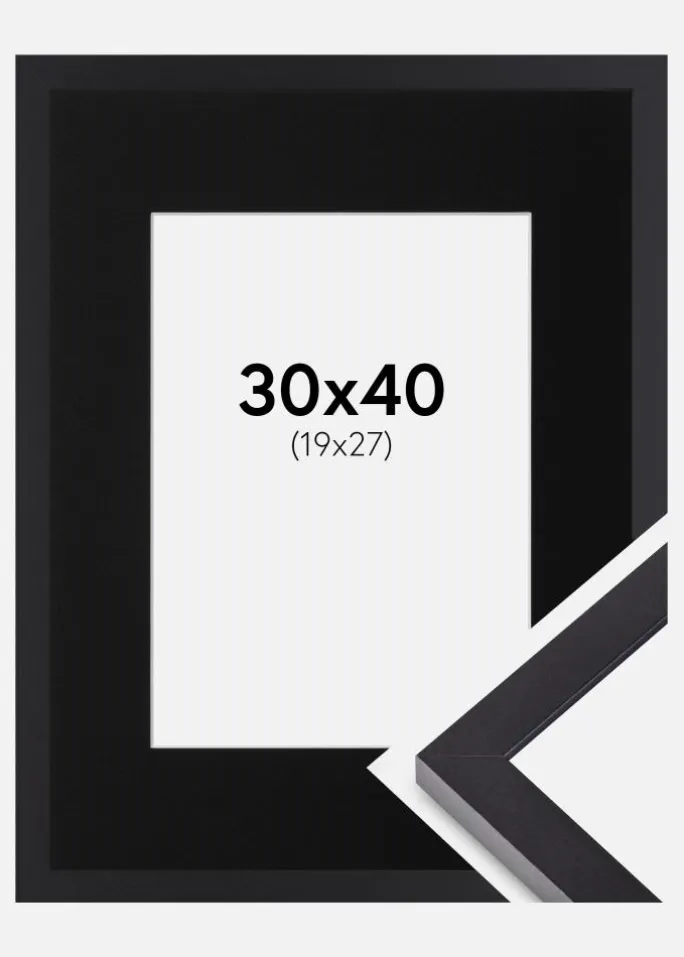 Ramme Selection Sort 30x40 cm - Passepartout Sort 20x28 cm